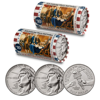 2026 P & D Set • Enduring Liberty Half Dollar DECLARATION OF INDEPENDENCE Rolls • America 250