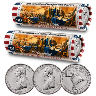 2026 P & D Set • Declaration of Independence Quarter • 1776-2026 DOI Rolls • America 250th