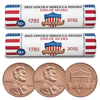2025 Final Issue Last Lincoln Cent Penny Rolls P & D Set (100 Coins) – END OF AN ERA Exclusive Collectible Rolls – Brilliant Uncirculated