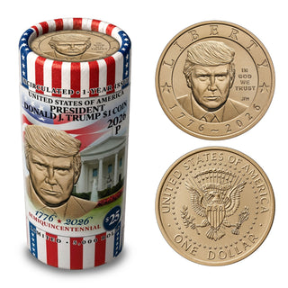 President Donald J. Trump 2026 $1 Coin Roll - White House Vertical Design (Limited to 5,000 Rolls)