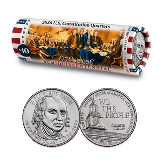 2026 U.S. Constitution Quarter • DECLARATION OF INDEPENDENCE DOI Roll • Denver Mint • America 250th