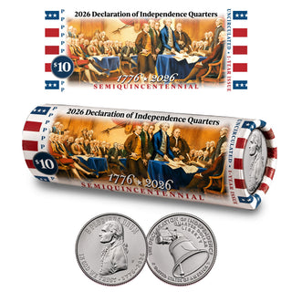 2026-P Declaration of Independence Quarter • 1776-2026 DOI Roll • America 250th