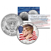 Colorized - FLOWING FLAG - 2016 JFK John F Kennedy Half Dollar U.S. Coin D Mint
