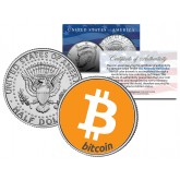 BITCOIN Commemorative Collectors Coin Art on Official JFK Kennedy Half Dollar U.S. Coin