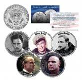 MARLON BRANDO - MOVIES - Colorized JFK Kennedy Half Dollar U.S. 5-Coin Set