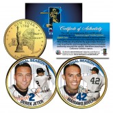 DEREK JETER & MARIANO RIVERA Final Season 2-Coin Set 24K Gold Plated New York Quarters