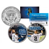 DEREK JETER - Yankee Stadium Farewell - Colorized JFK Half Dollar U.S. 2-Coin Set