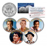 THE RAT PACK - Colorized JFK Kennedy Half Dollar U.S. 5-Coin Set - Sinatra - Dean Martin - Sammy Davis Jr - Bishop - Lawford