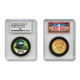 PHILADELPHIA EAGLES #1 DAD Licensed NFL 24KT Gold Clad JFK Half Dollar Coin in Special *Best Dad* Sealed Graded Holder 