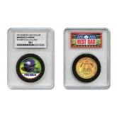 MINNESOTA VIKINGS #1 DAD Licensed NFL 24KT Gold Clad JFK Half Dollar Coin in Special *Best Dad* Sealed Graded Holder 