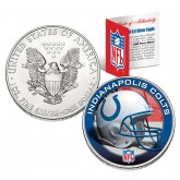INDIANAPOLIS COLTS 1 Oz American Silver Eagle $1 US Coin Colorized - NFL LICENSED