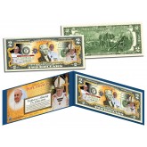 POPE FRANCIS - March 13, 2013 - Genuine Legal Tender U.S. Colorized $2 Bill
