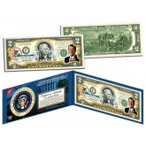 RONALD REAGAN * 40th U.S. President * Colorized Presidential $2 Bill U.S. Genuine Legal Tender