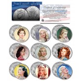 SEX SYMBOLS of the 1950's - Colorized JFK Half Dollar U.S. 9-Coin Set