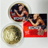 WWE Wrestling EDGE Colorized JFK Kennedy Half Dollar 24K Gold Plated U.S. Coin WWF - Officially Licensed