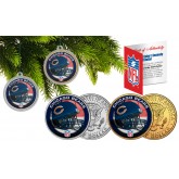CHICAGO BEARS Colorized JFK Half Dollar US 2-Coin Set NFL Christmas Tree Ornaments - Officially Licensed
