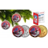 BUFFALO BILLS Colorized JFK Half Dollar US 2-Coin Set NFL Christmas Tree Ornaments - Officially Licensed