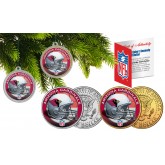 ARIZONA CARDINALS Colorized JFK Half Dollar US 2-Coin Set NFL Christmas Tree Ornaments - Officially Licensed