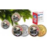 NEW ORLEANS SAINTS Colorized JFK Half Dollar US 2-Coin Set NFL Christmas Tree Ornaments - Officially Licensed